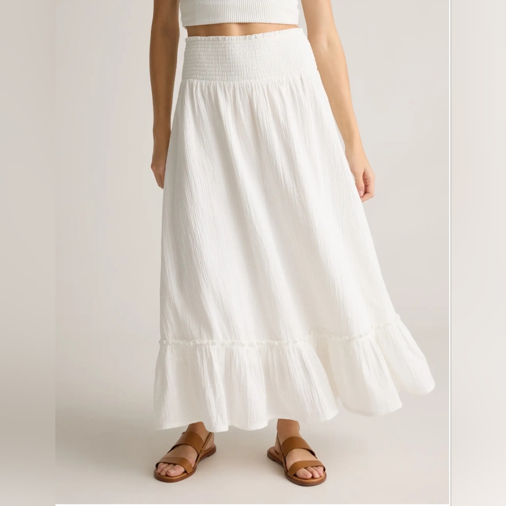 NWT Quince White Cotton Maxi skirt